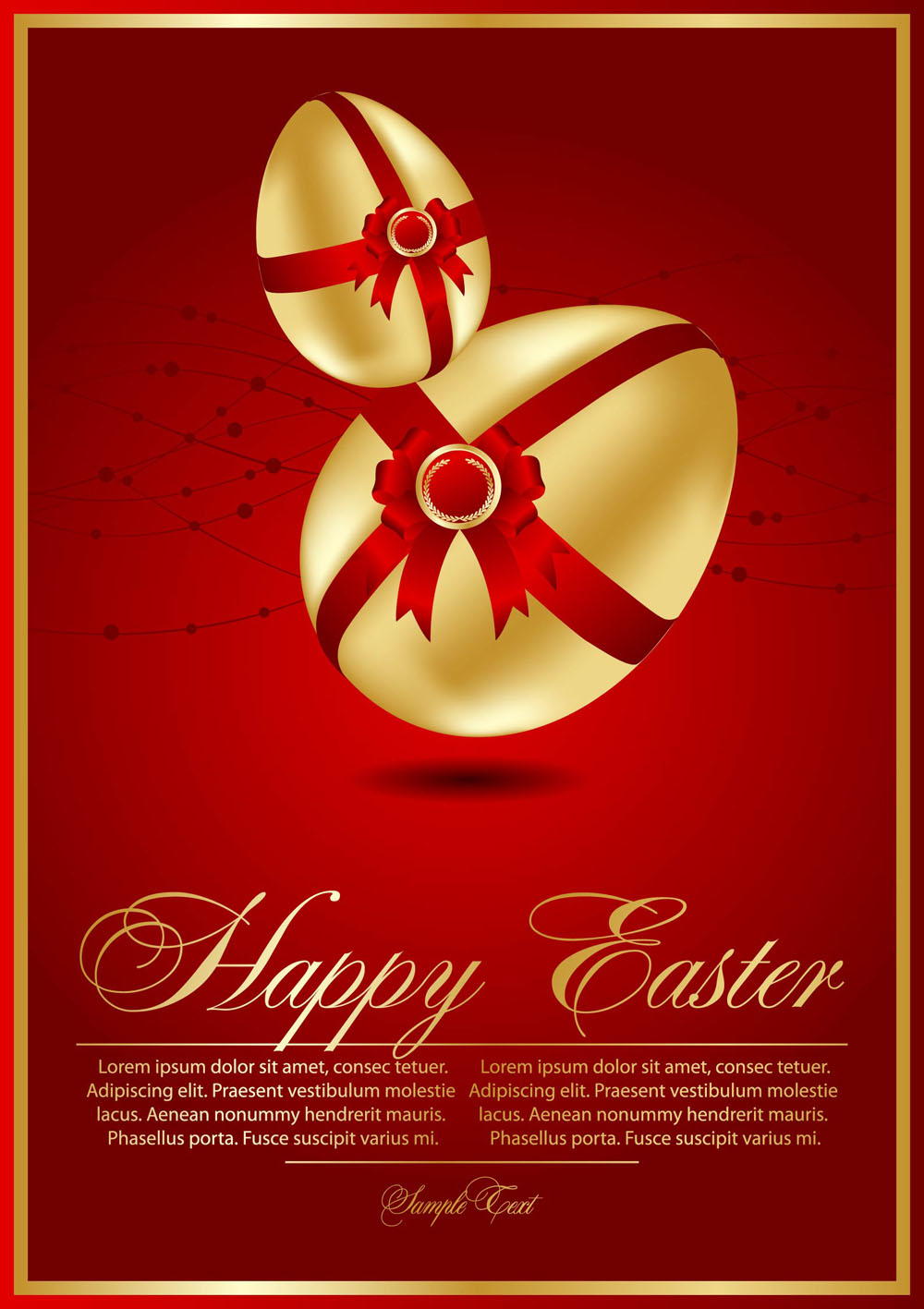 easter banner modern design red yellow eggs decor