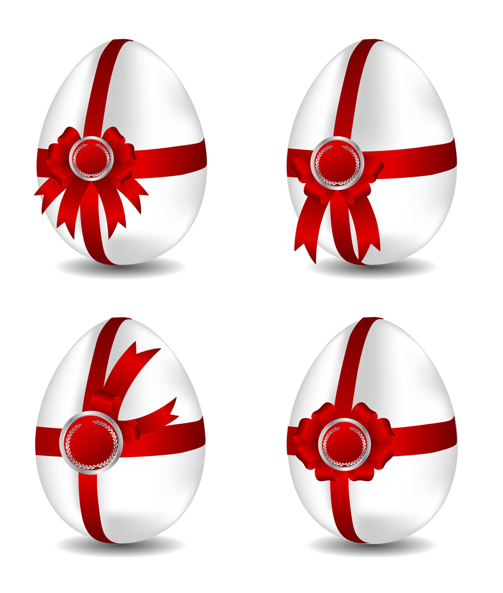 easter eggs icons modern bright red white decor