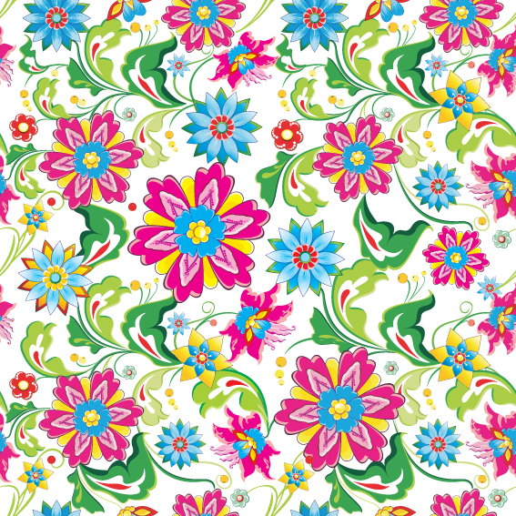 flora background colorful flat design repeating decor