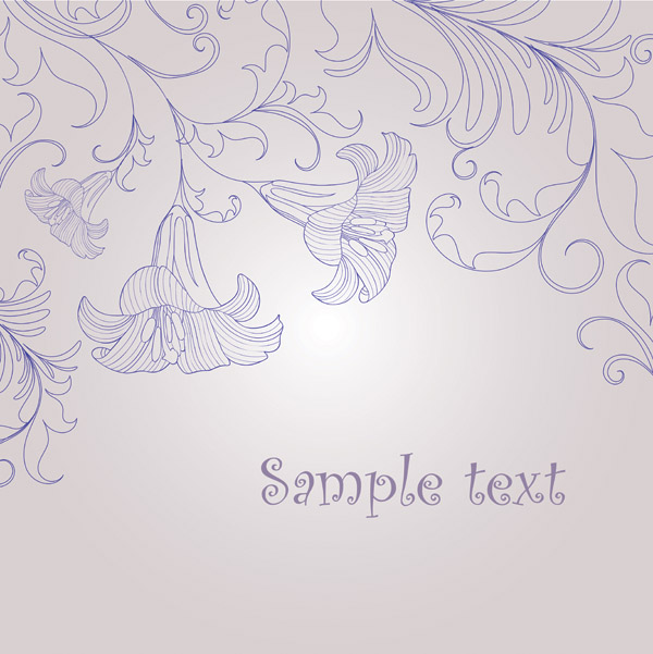 decorative background handdrawn floral petals sketch