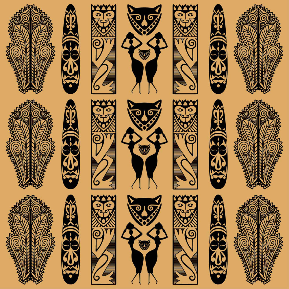 tribal decor elements retro design symmetric decor