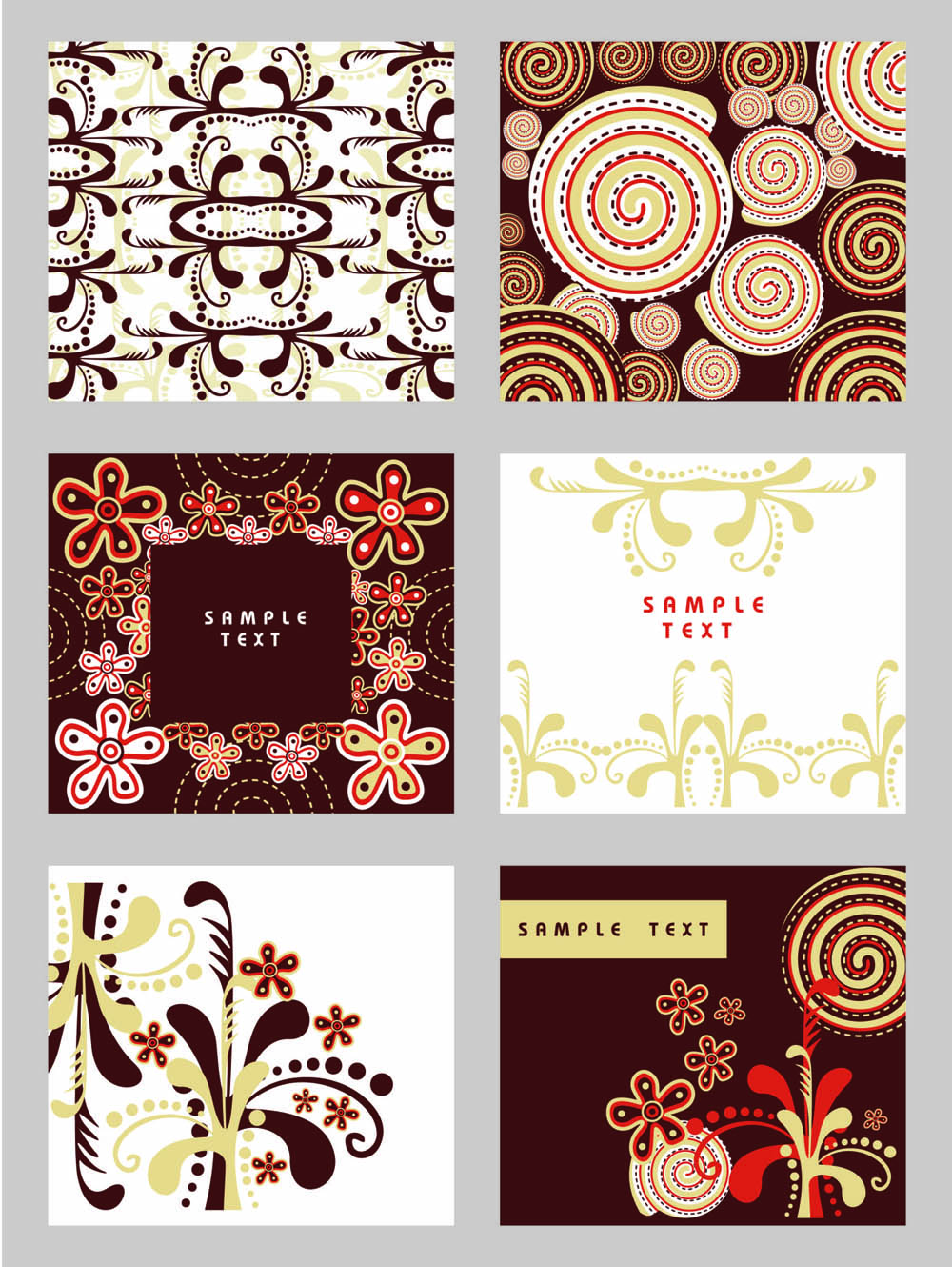 decorative pattern templates retro symmetric repeating emblems