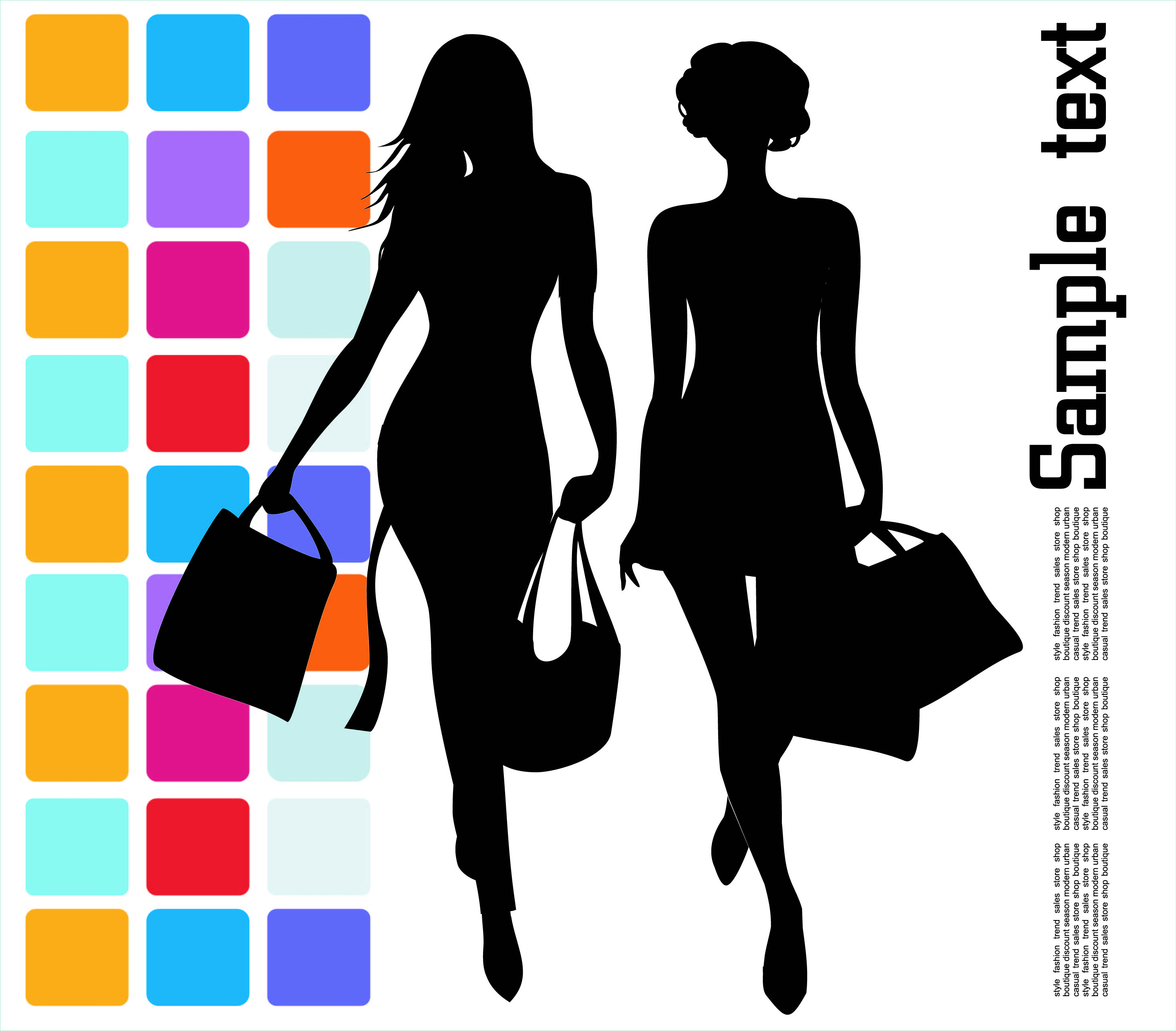 fashion shopping background modern silhouettes decor