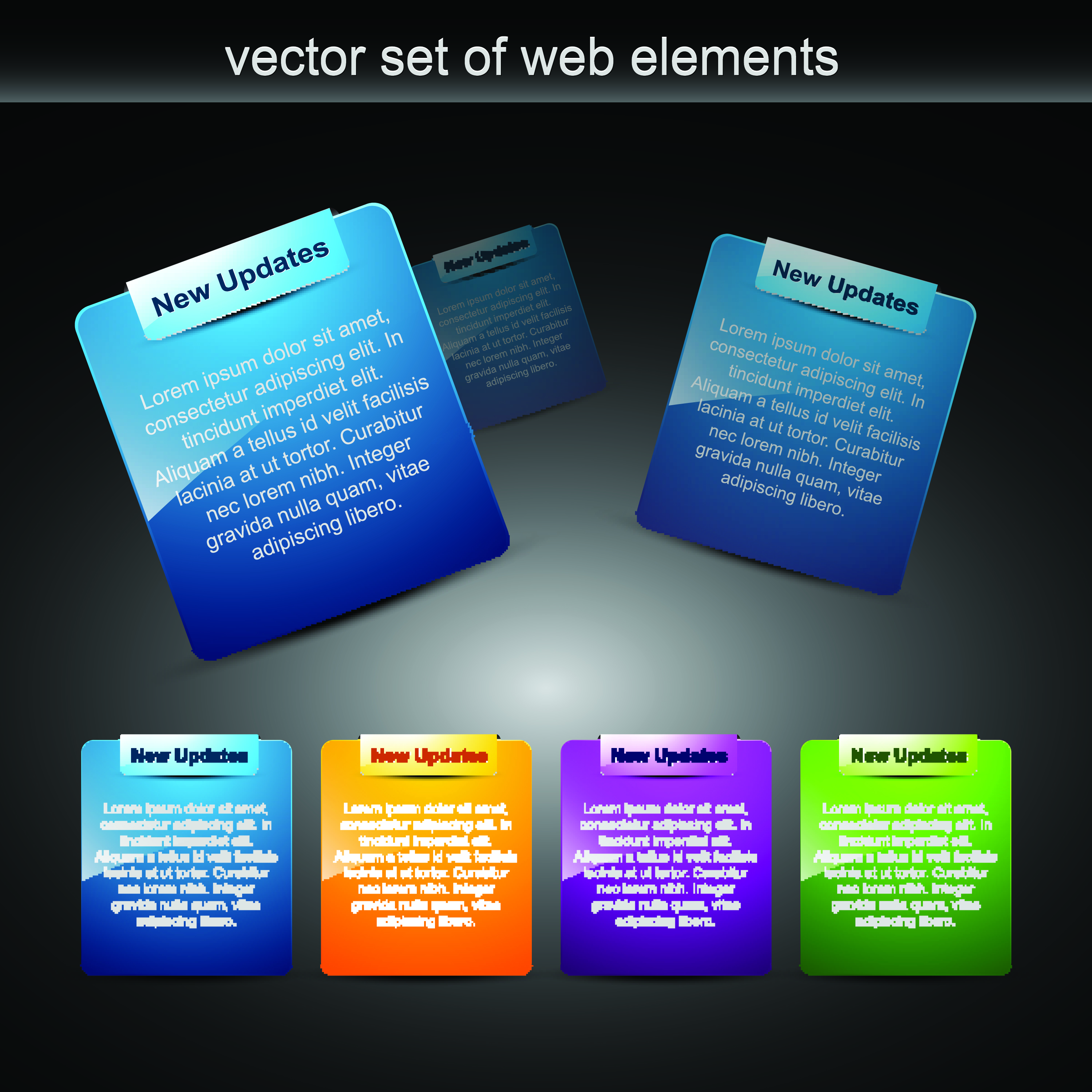 web tags templates shiny modern colored design