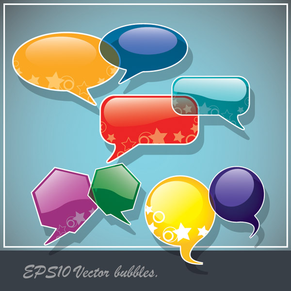 speech bubbles templates modern colorful flat shapes