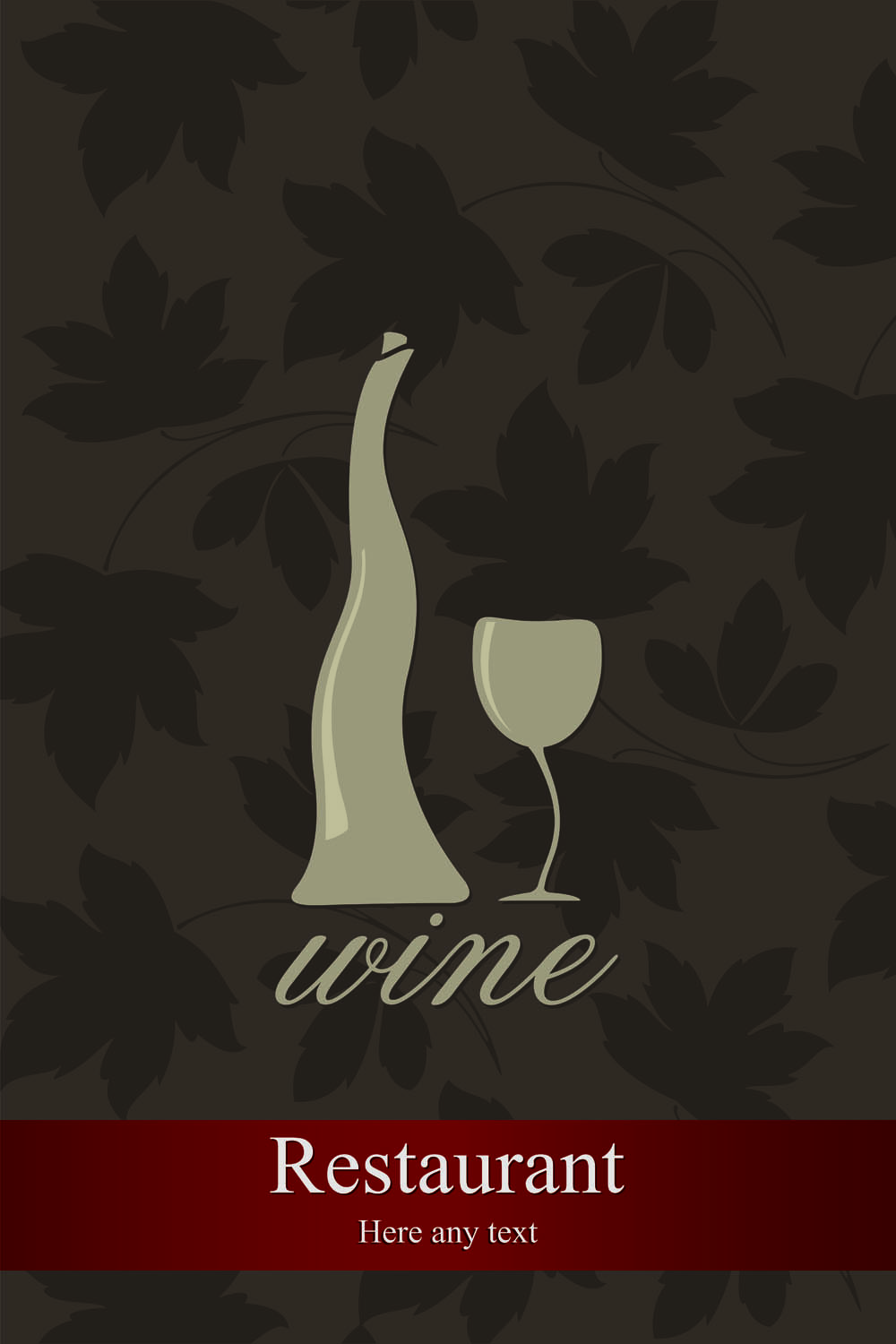 menu cover background dark leaves deformed bottle glass