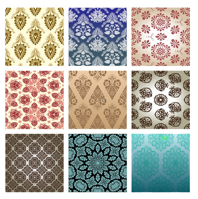 decorative pattern templates modern colored symmetric repeating decor