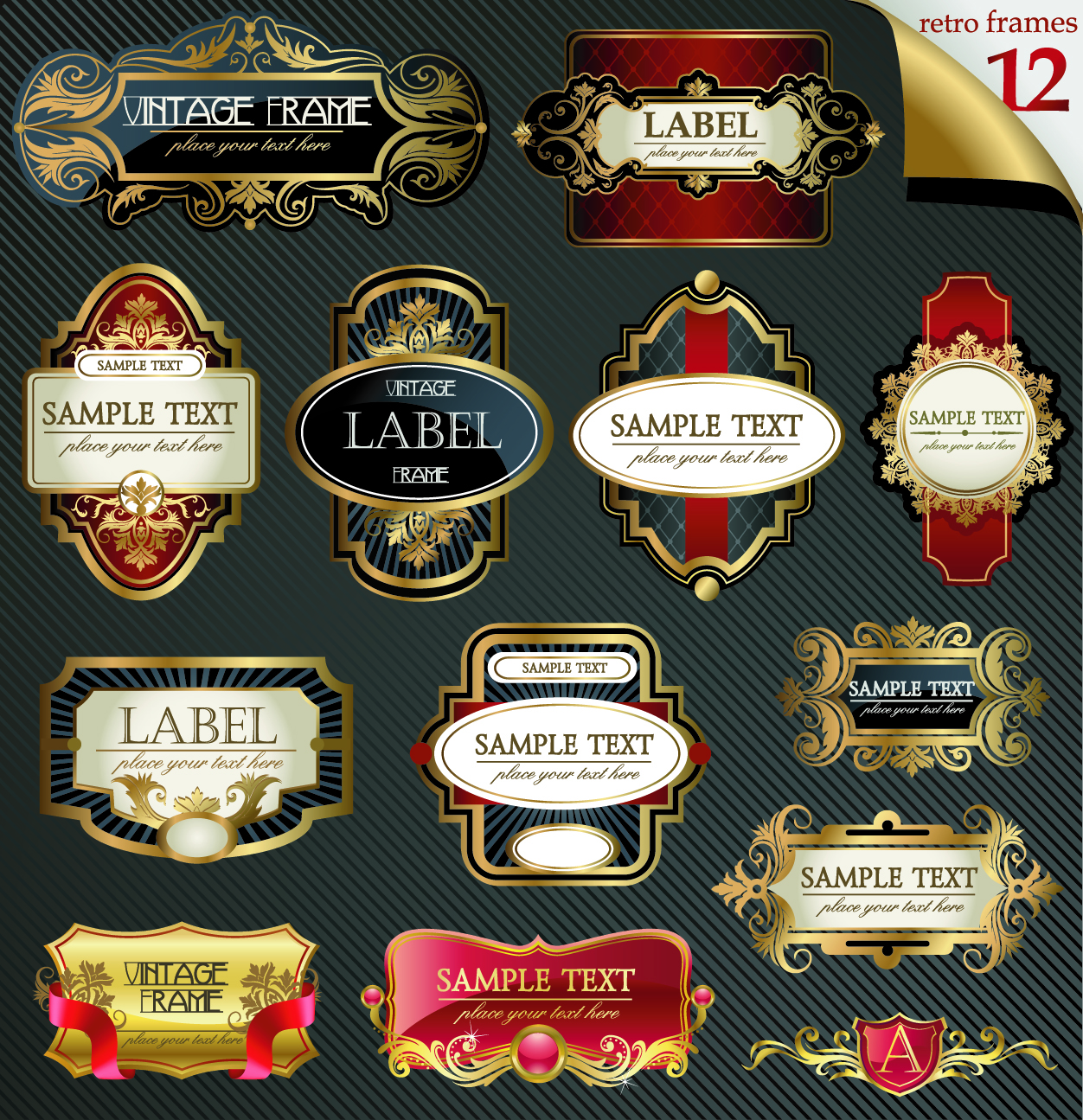 labels templates european classic decor