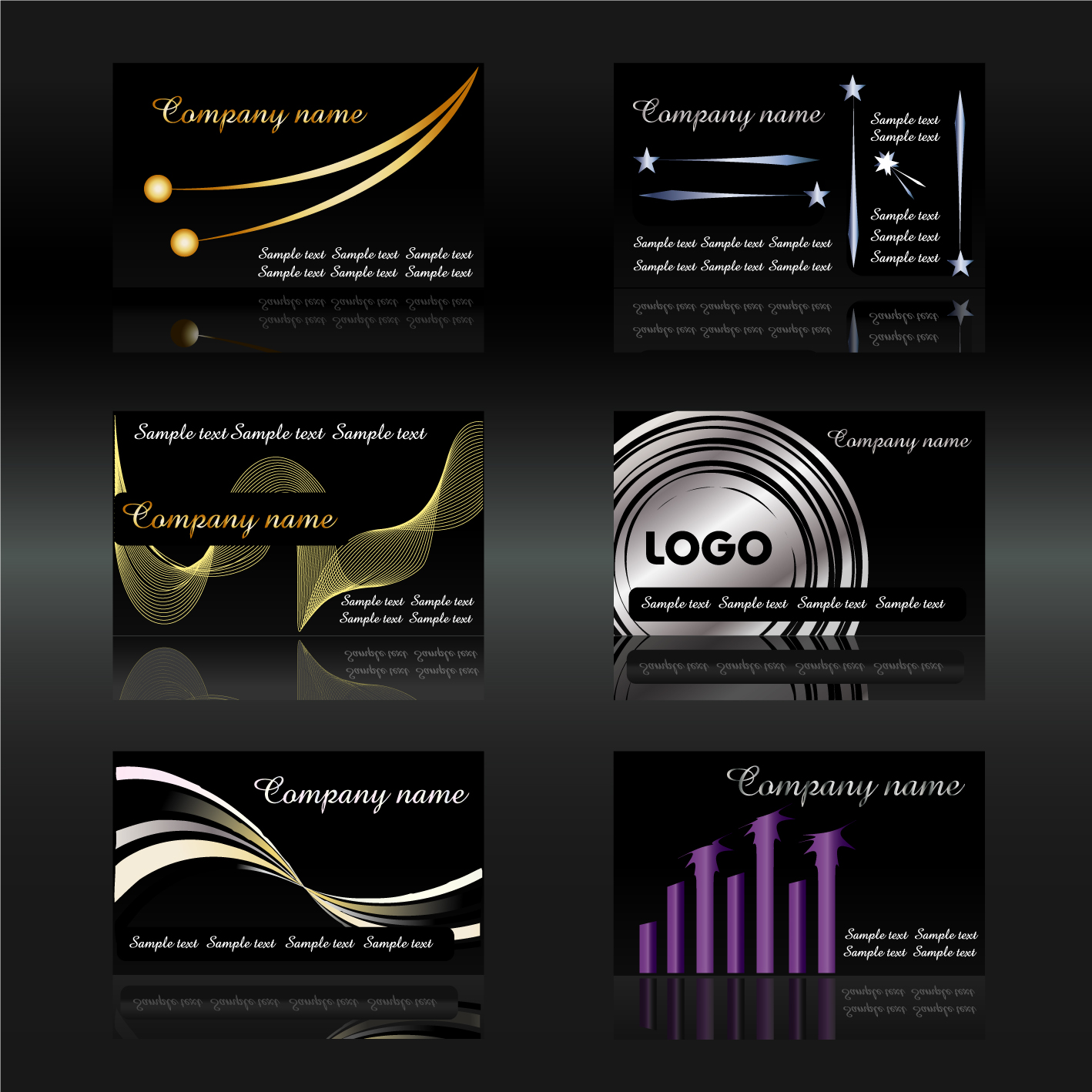 business cards templates elegant dark dynamic decor