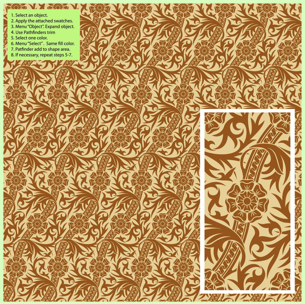 decorative pattern flat classic seamless repeating floral leaves decor