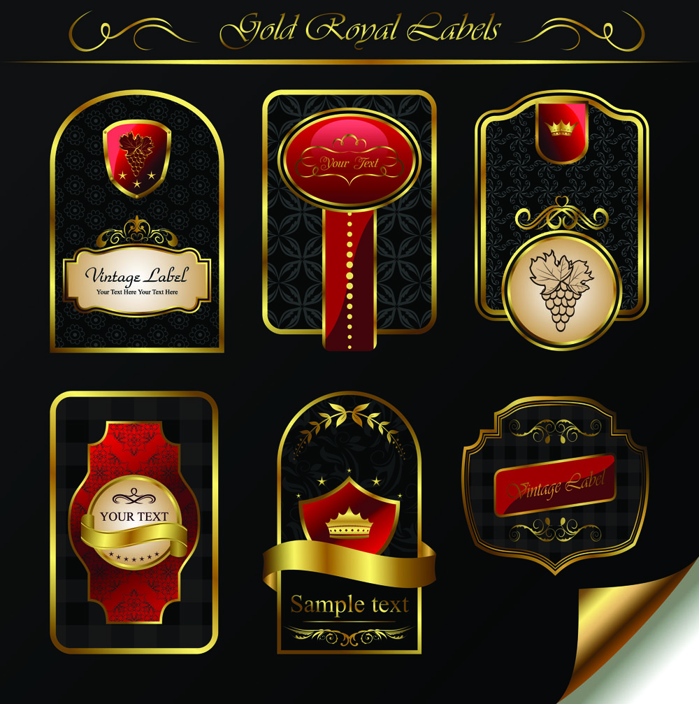 labels templates luxury elegant european decor