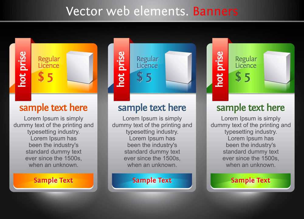 commercial web banners templates colorful modern vertical design