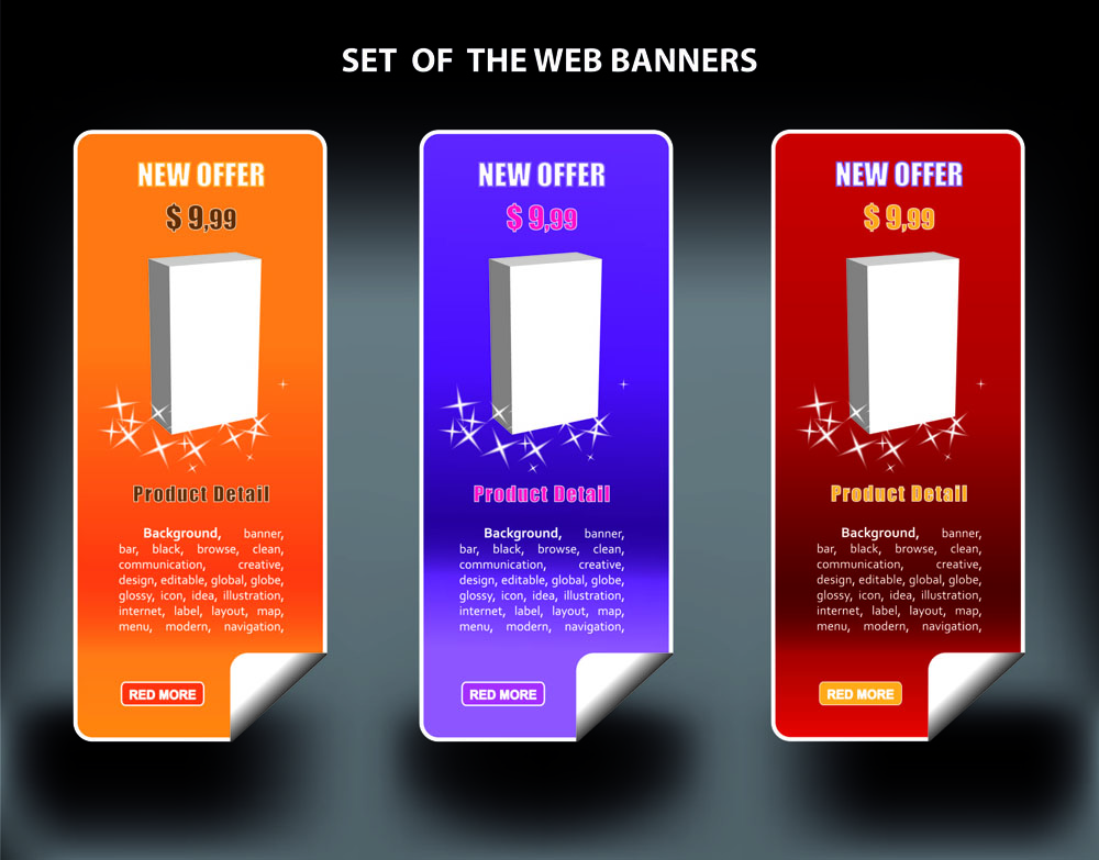 web banners templates modern colored vertical design