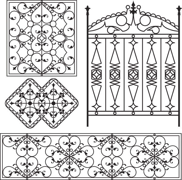 iron gate pattern templates european classical symmetric decor