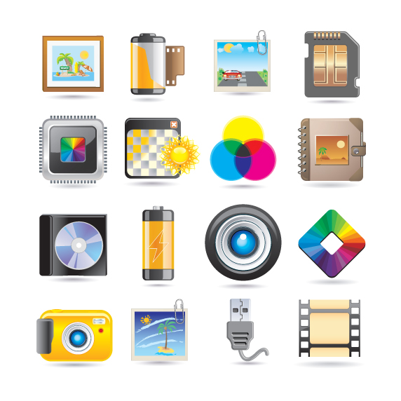 photographing design elements shiny colored modern symbols