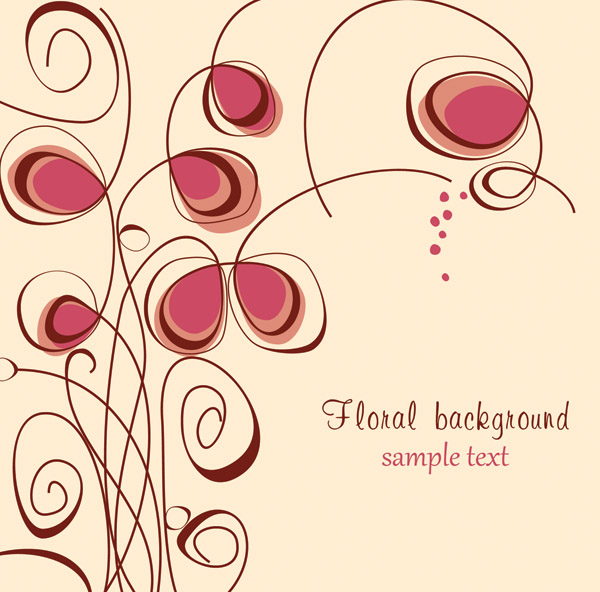 floral background flat handdrawn curves sketch