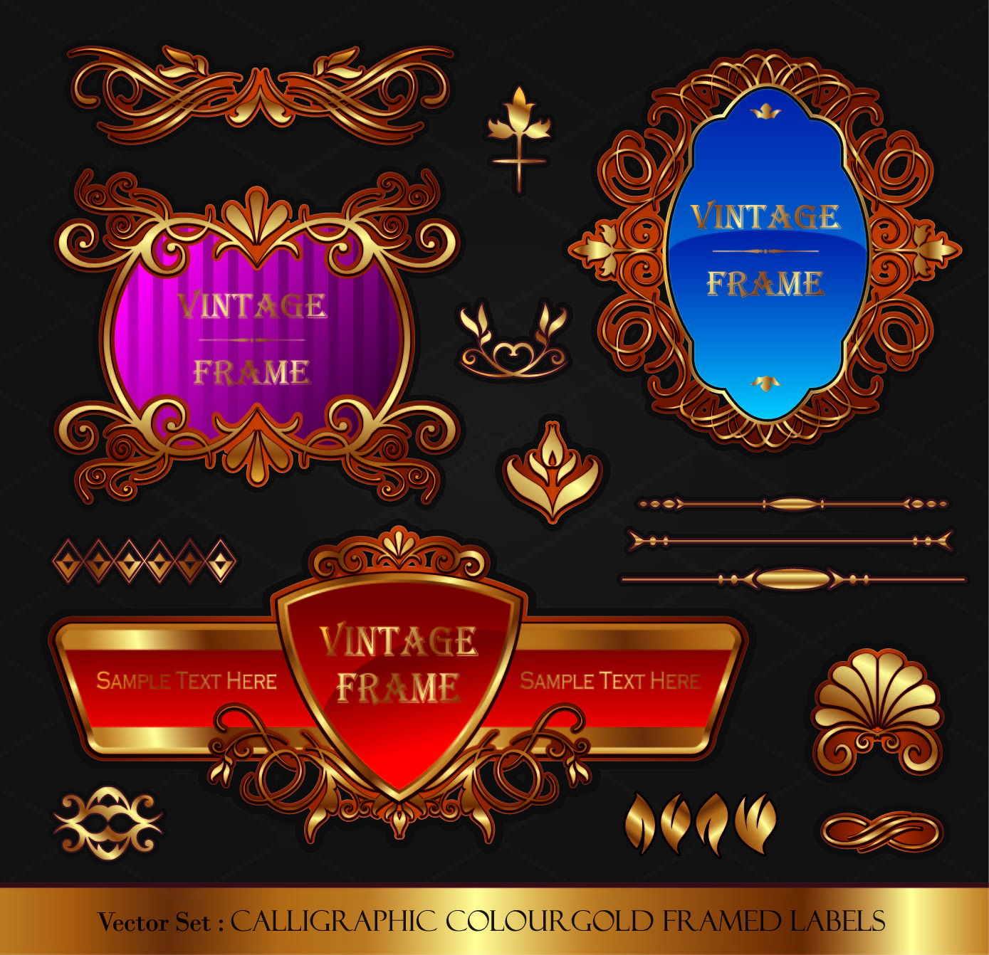 premier badge template shiny elegant european symmetric decor