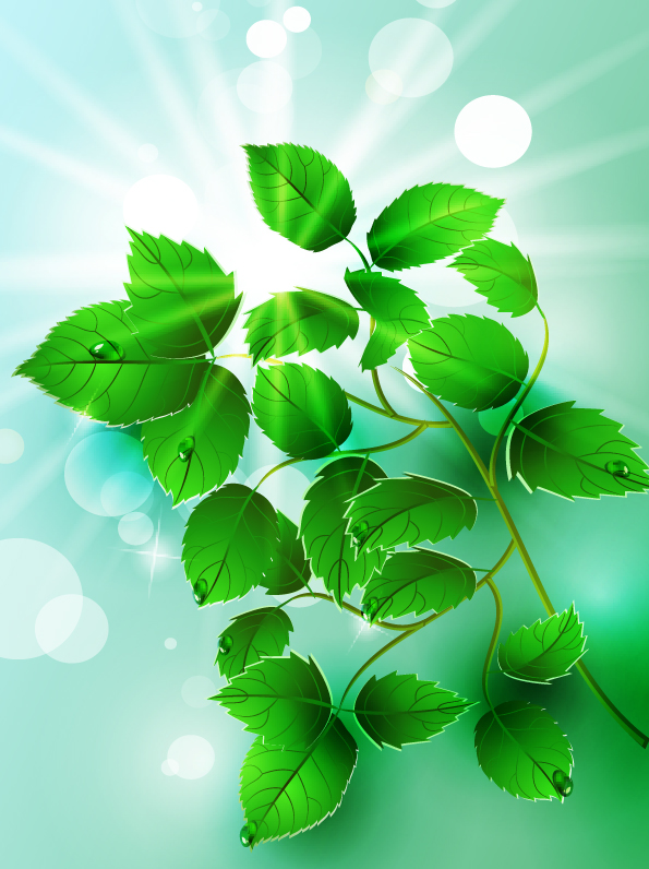 leaves background bright vivid decor modern realistic design