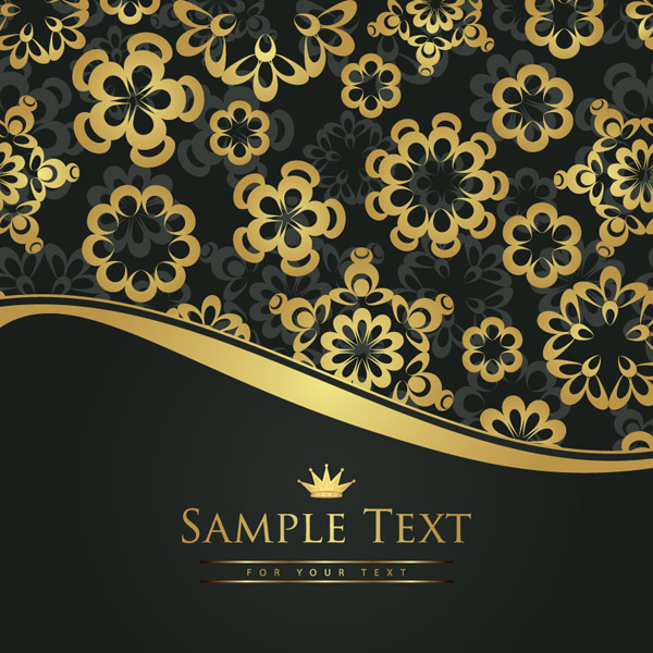 decorative background golden petals elegant curves decor