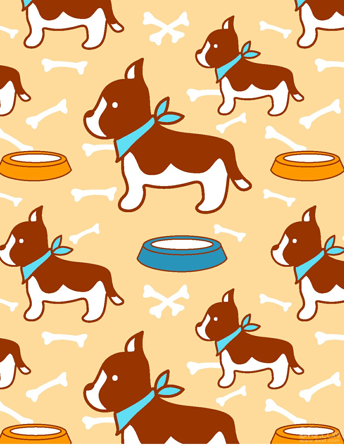 puppy pattern cute flat repeating decor