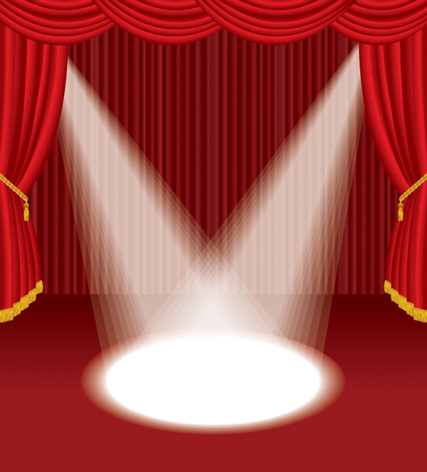 stage background elegant spotlight red curtain decor