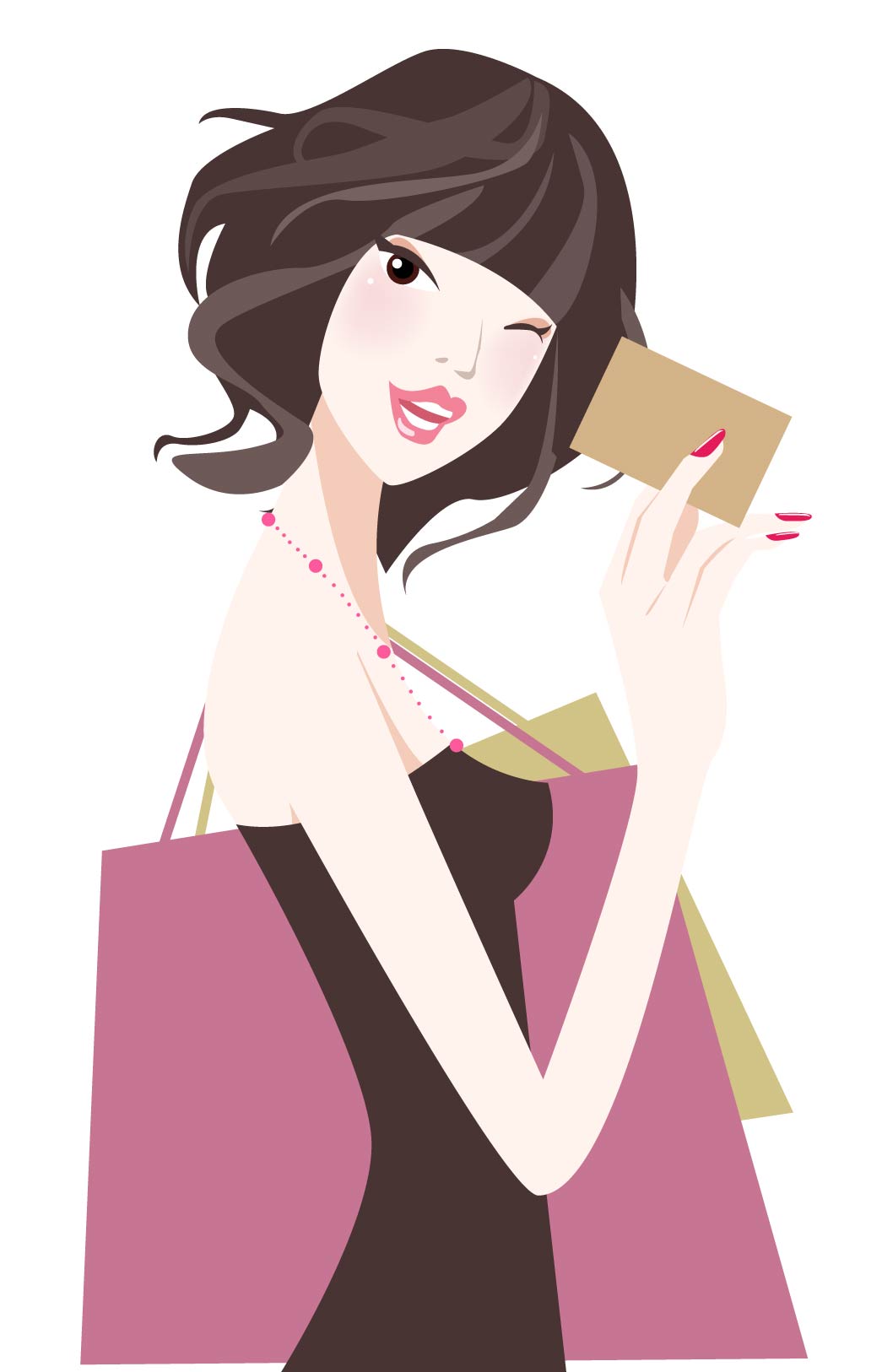 shopping woman icon cartoon character sketch