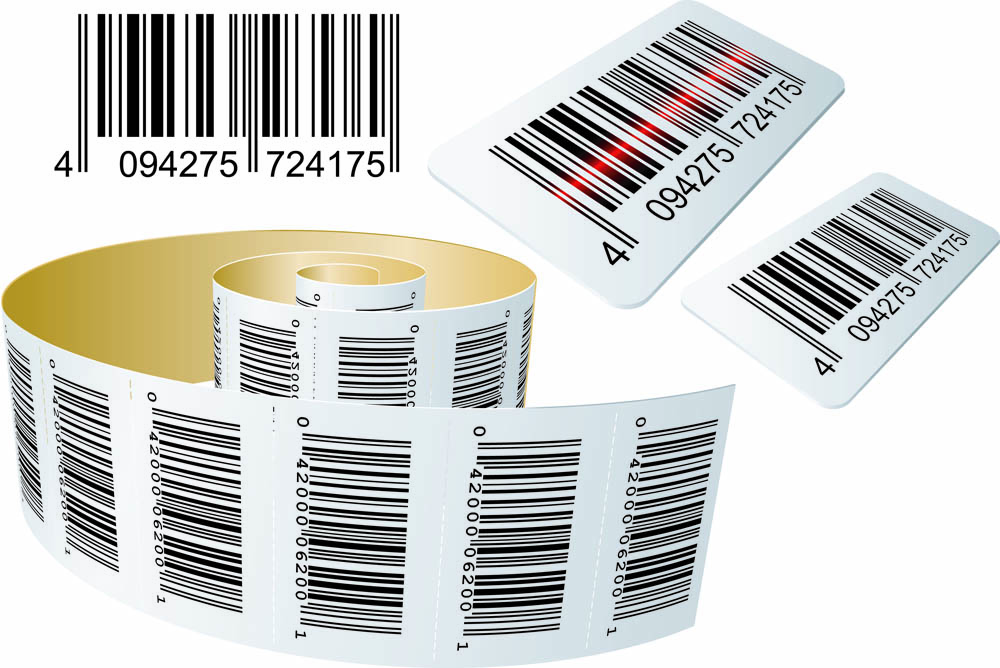 bar code template modern 3d realistic sketch