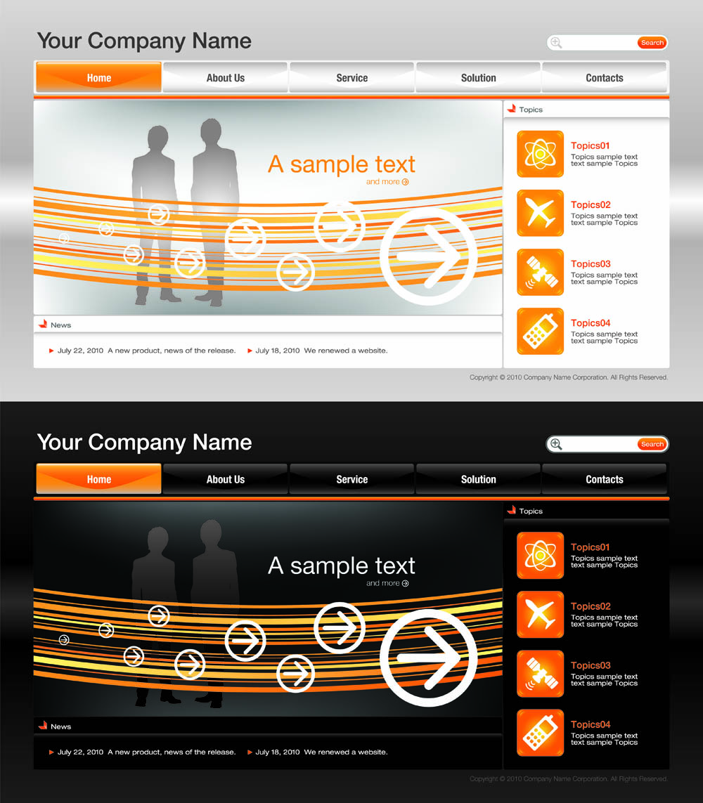 webpage templates modern dynamic arrows decor