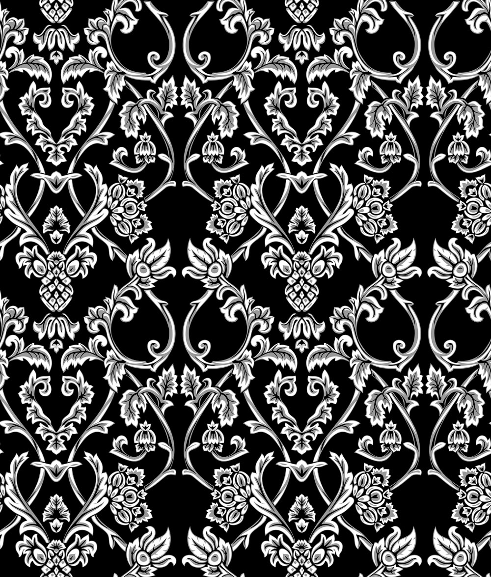 decorative pattern dark european retro symmetrical floral