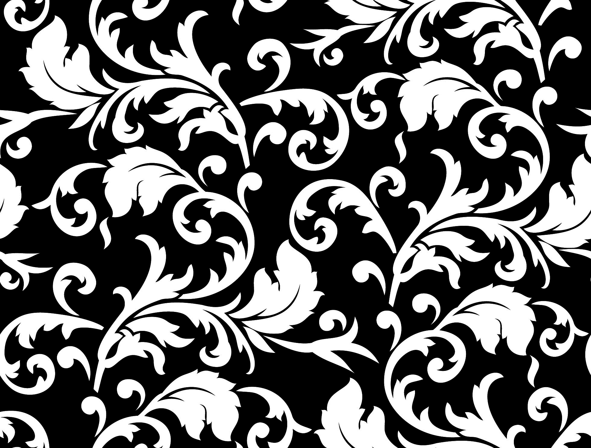 nature patter classical black white design leaves decor