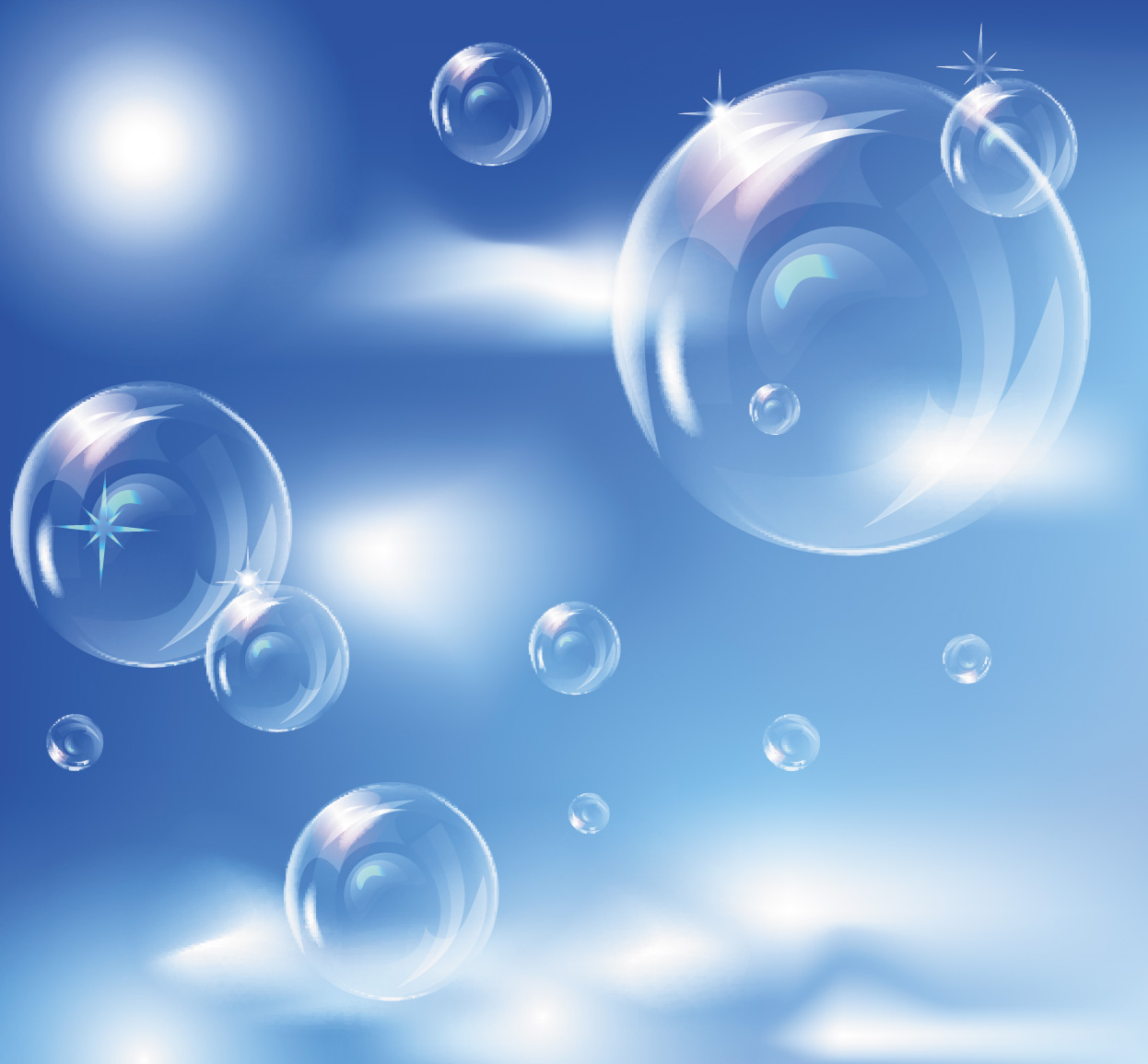 bubbles backgrounds modern transparent floating objects decor