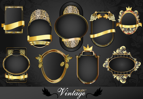 label templates elegant luxury black golden decor