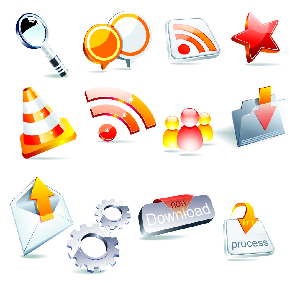 ui icons colorful modern 3d sketch