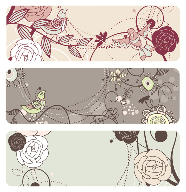 nature background templates handdrawn flora birds sketch