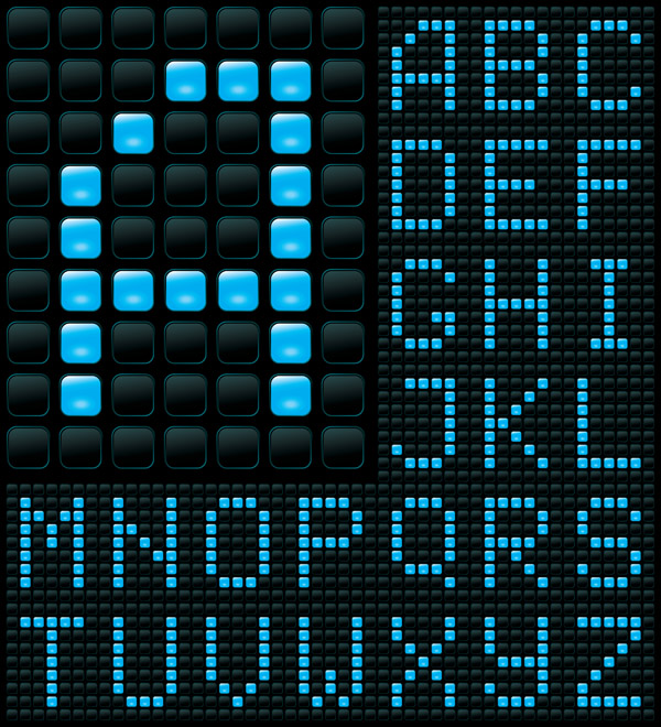 alphabet background modern black blue squares layout