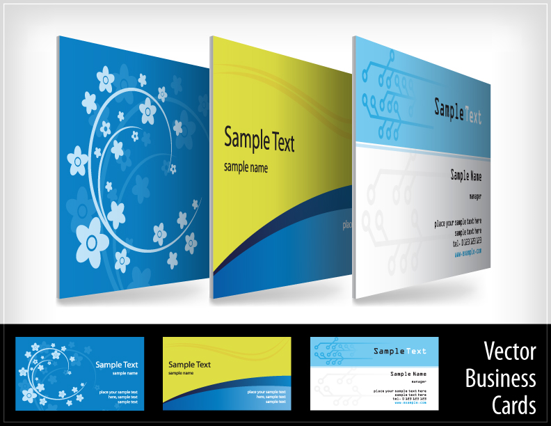 business card templates colorful modern floral technology decor