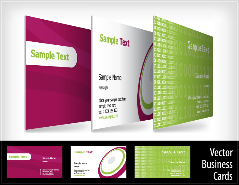 business card templates modern colored technology plain decor