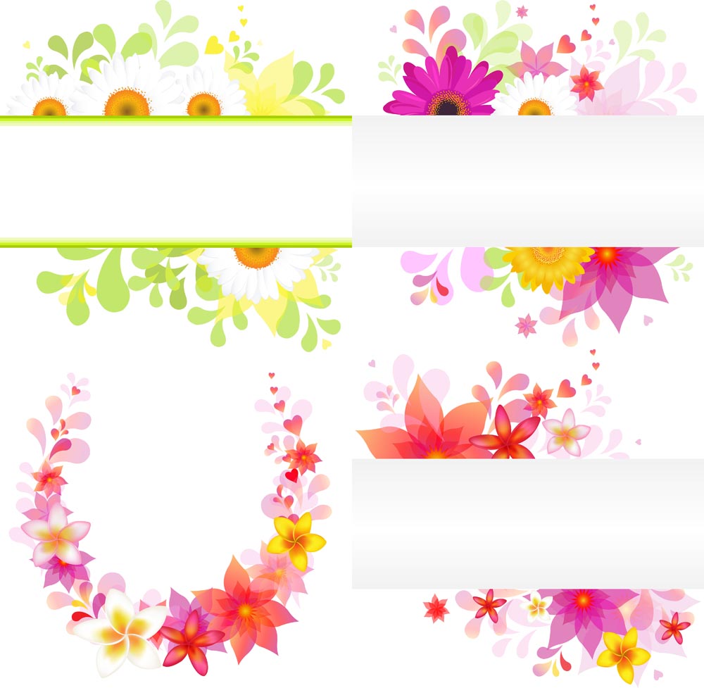 floral background templates bright colorful petals decor