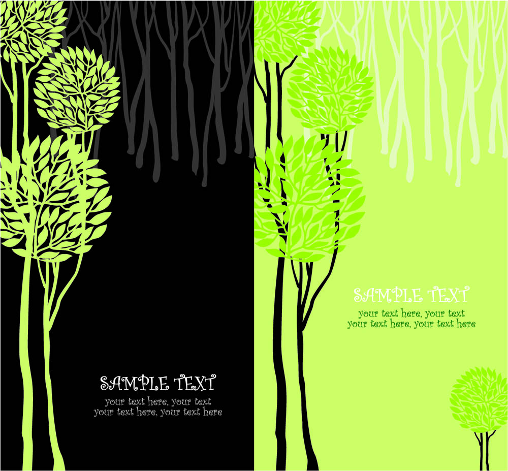 ecology banners dark bright classic flat design