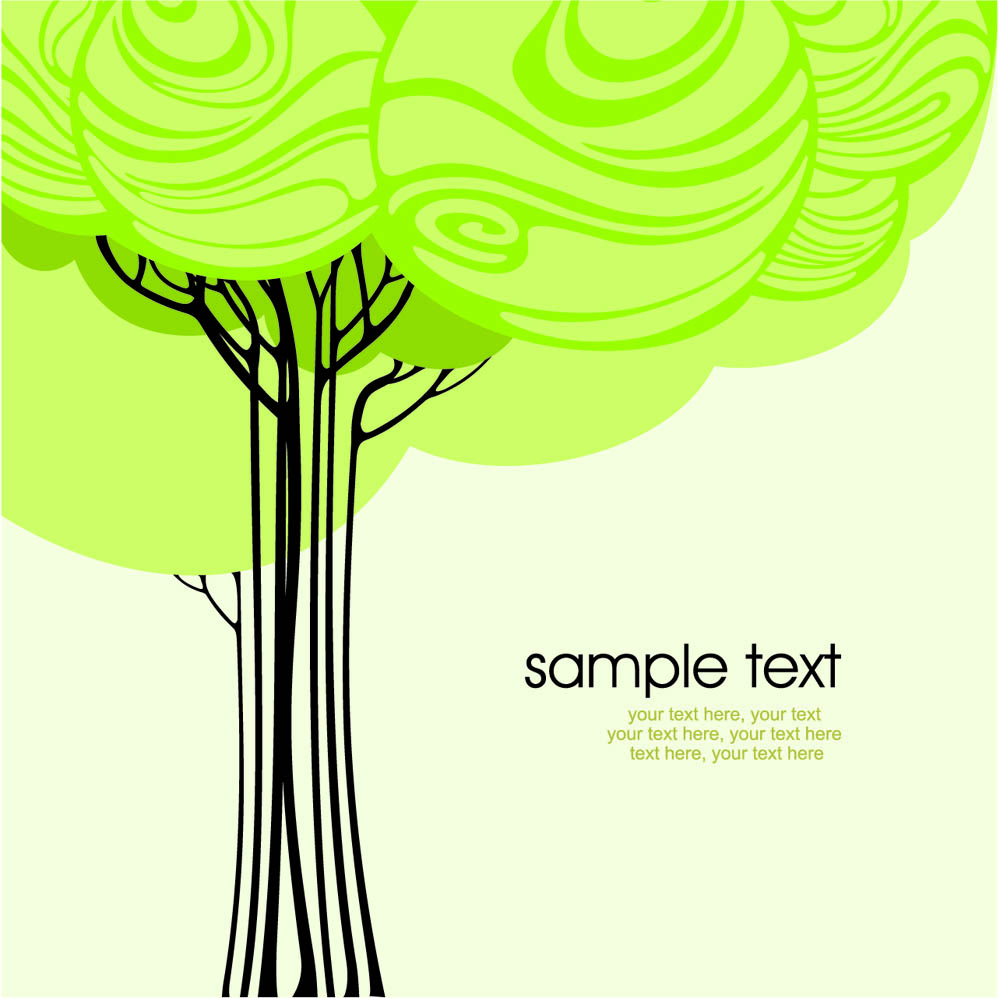 tree background classic colored flat sketch