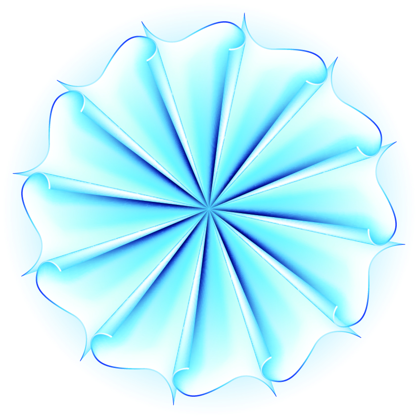 paper flower template symmetric 3d modern bright blue