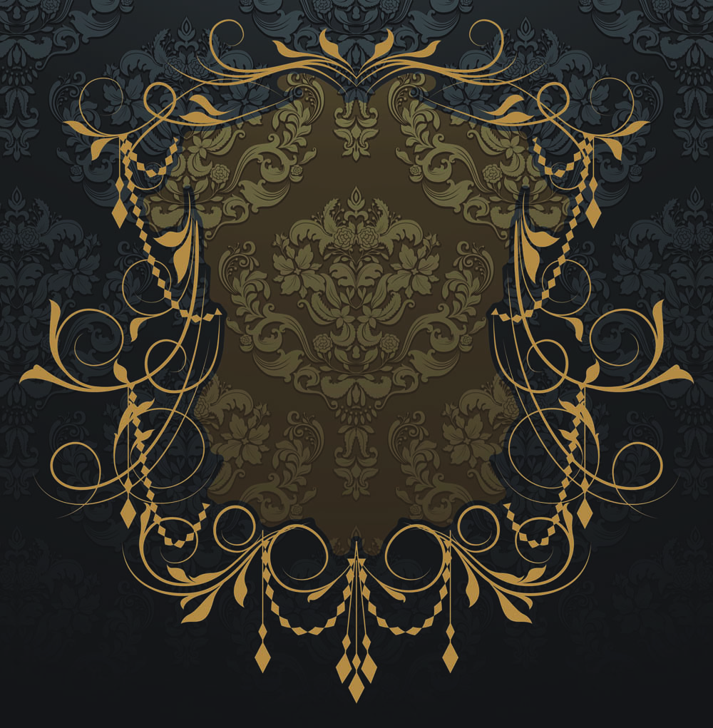 card background template elegant retro european symmetric frame