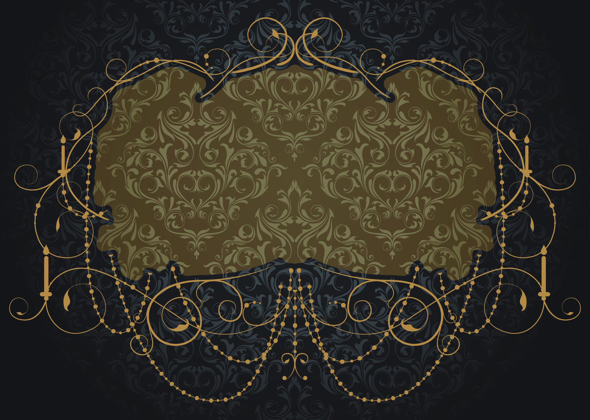 card background template dark elegant classic european frame