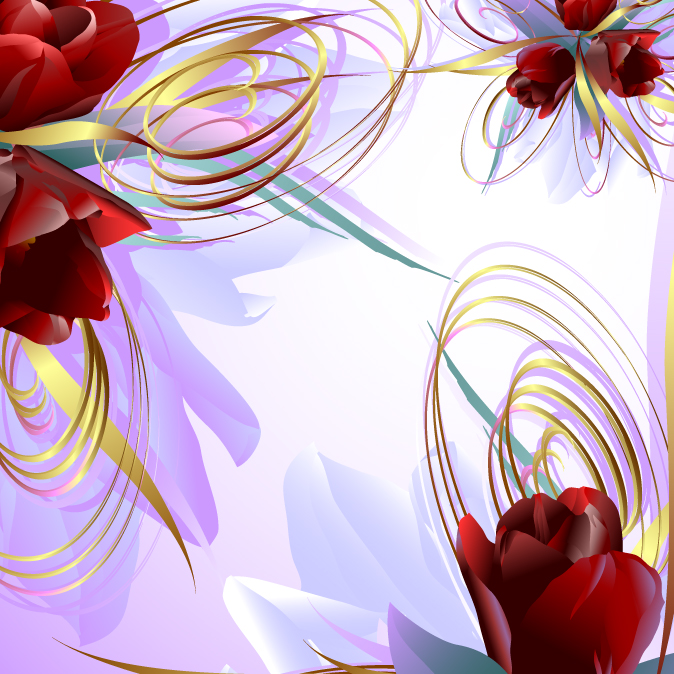 roses background modern colorful dynamic decor