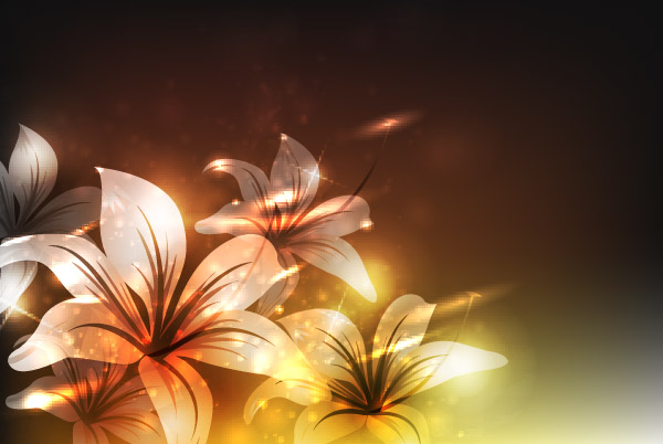 flowers background modern twinkling bokeh light effect decor