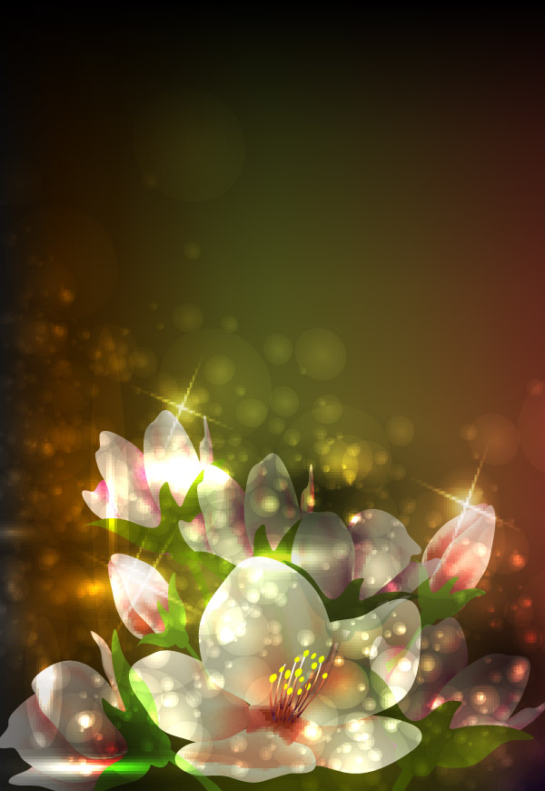 floral background modern twinkling bokeh decor