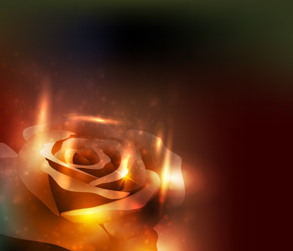 rose background sparkling light effect decor 3d design