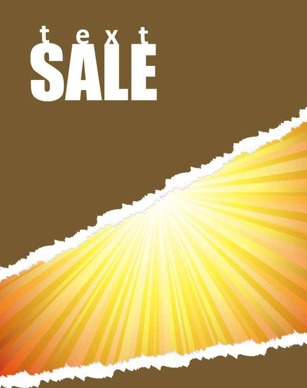 sale banner background sunshine ragged paper decor