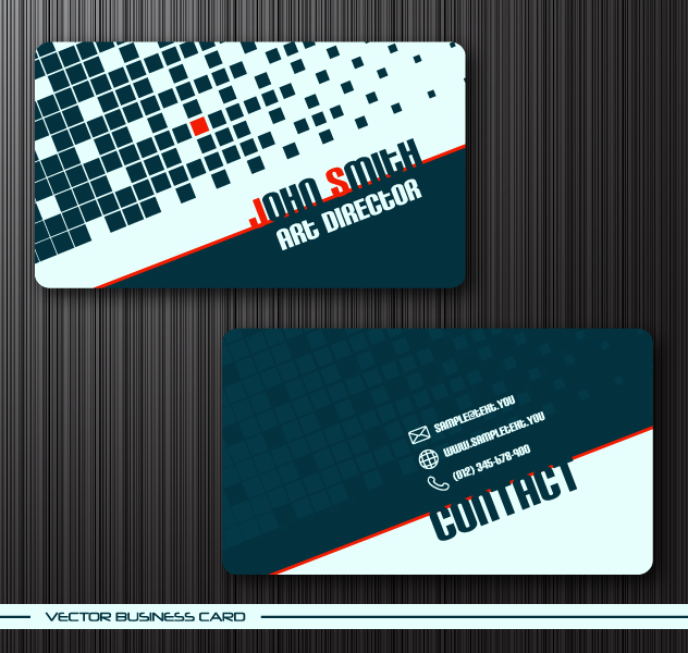 business card templates modern flat checkered squares decor