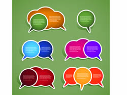 speech bubbles badge templates colorful modern flat design